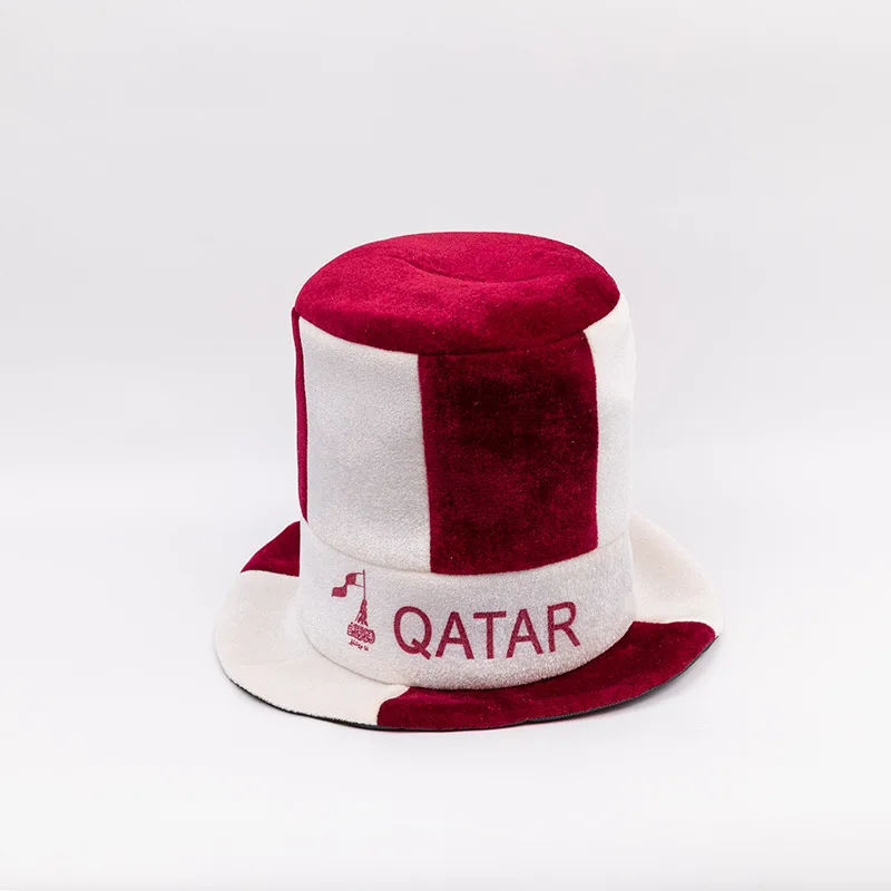 2022 Qatar World Football Fan Velvet Hat National Flag Fan Party Hat Cheer Prop Carnival Hat