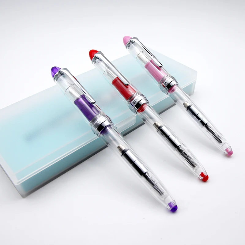 Lingmo Pens Supplier Wholesale Luxury High Transparency Colorful Plastic Material Fountain Pen