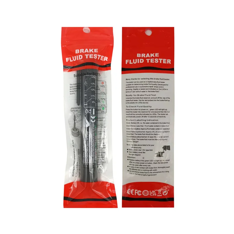 2024 QA1101 CE Brake Fluid Tester 5 LED Car Vehicle Automotive Testing Tool For All Cars and for DOT3/4/5