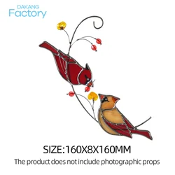 Stained Glass Birds Window Hangings Pair of Cardinal Suncatcher Ornament Handmade Tiffany Style Glass Crafts Suncatcher pendants