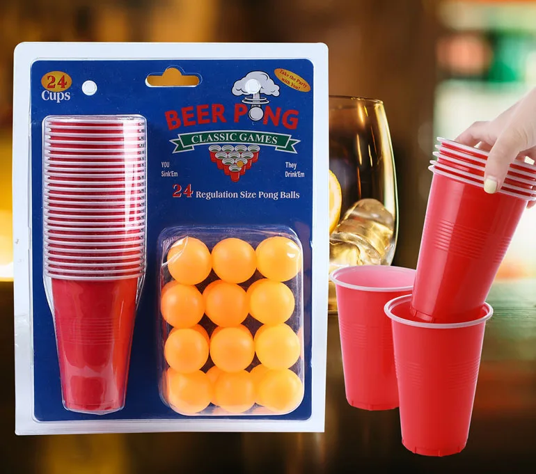Creative Table Game Bar Supplies Fun Outdoor Leisure Quantity Color Customization Set Beer Pong Red Party Cup