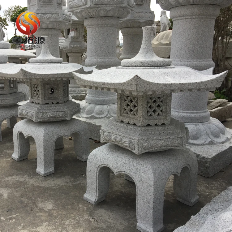 Japanese granite stone garden pagodas lanterns