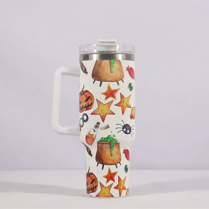 2024 Новый Хэллоуин 40 унций стакан 1200 мл аниме из нержавеющей стали Вакуумная фляжка Кофе Чай Молоко путешествия портативный термос чашка