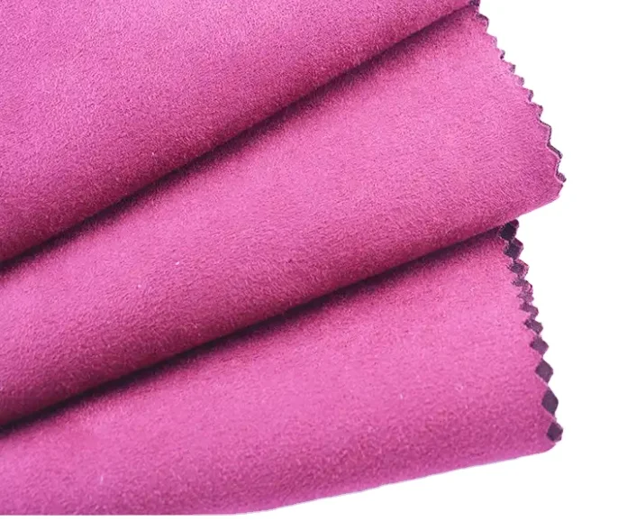 Wholesales High quality cheap price 100% polyester knitted suede plain dyed solids stock fabric Customizable soft