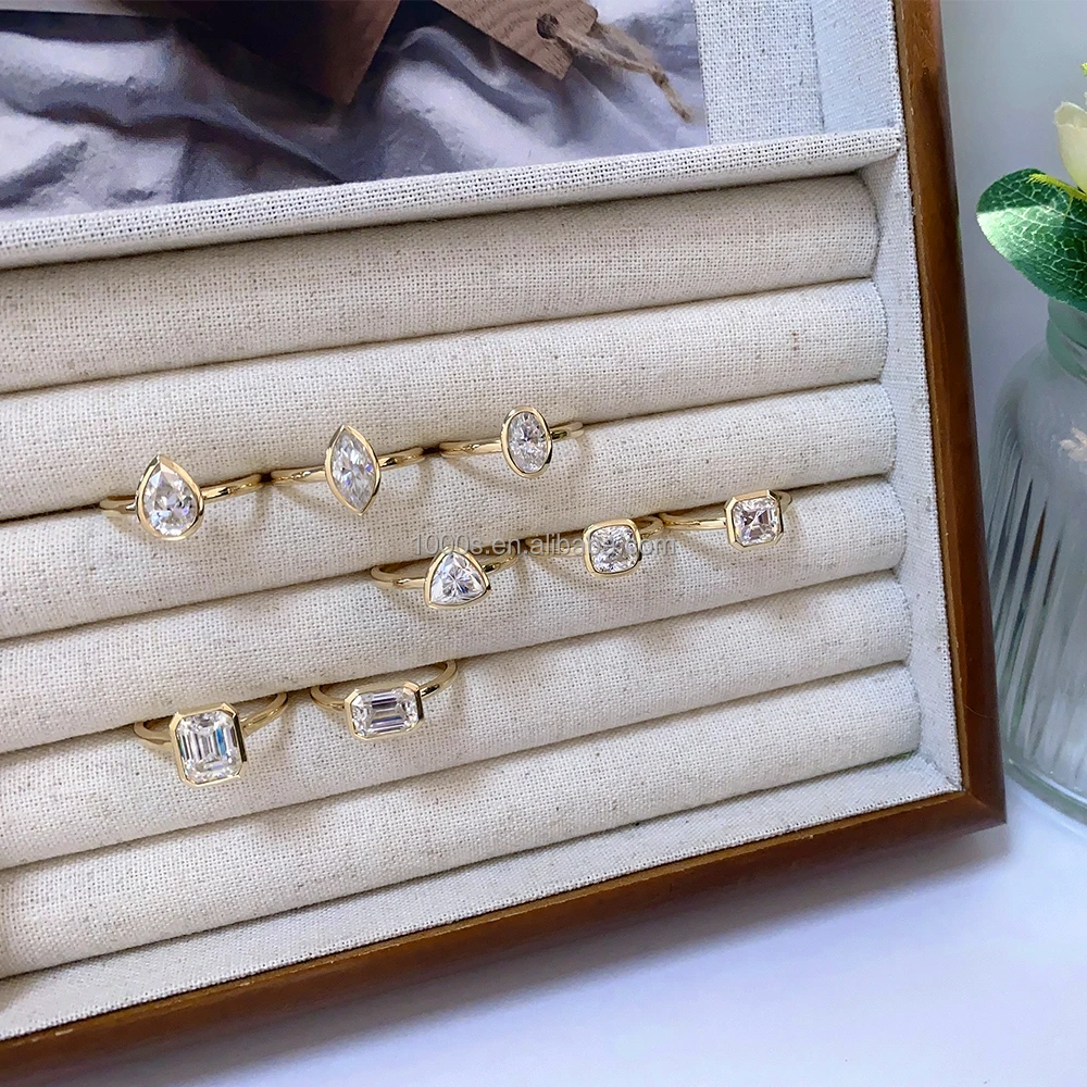 New Arrivals 14K Real Gold with zircon Ring with Moissanite Gemstone Ring Fine Jewelry For Women Men Gift