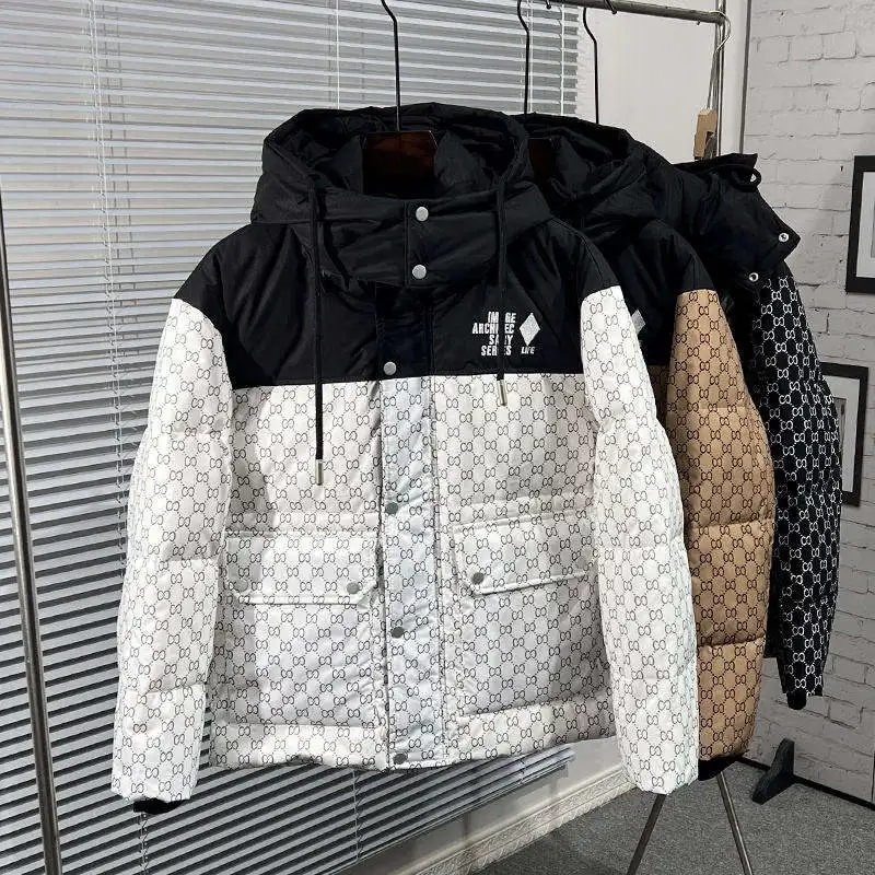 2023 Wholesale luxury puff jacket men custom winter down padded quilted puffer jacket plus size cotton filling winter jacket