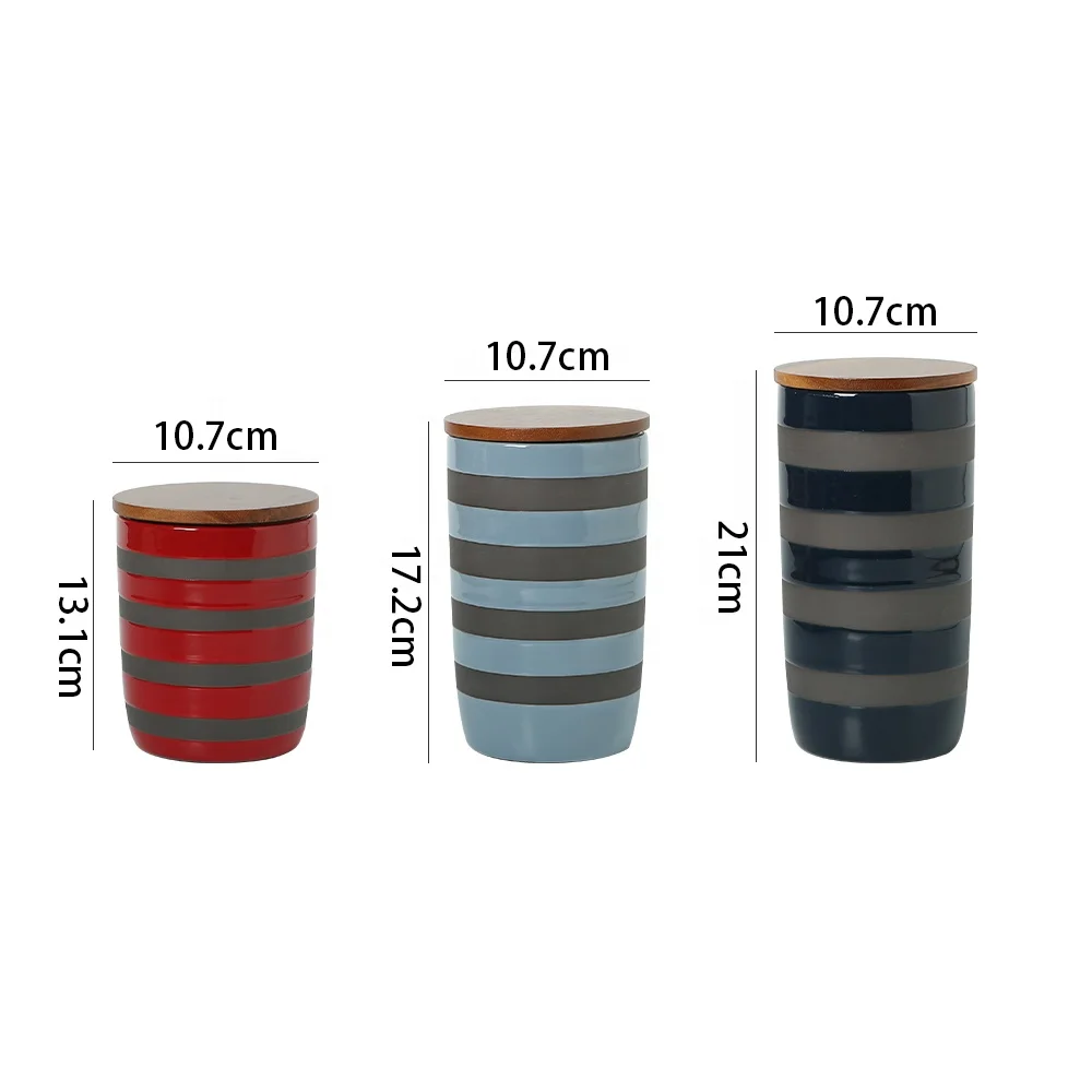 Home kitchen storage canisters vintage style ceramic kitchen sugar coffee candy snack storage jar custom airtight food container