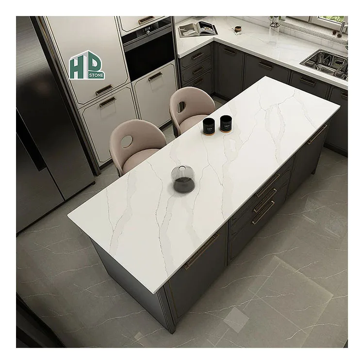 New White Artificial Quartz Stone Kitchen Countertop with High Quality