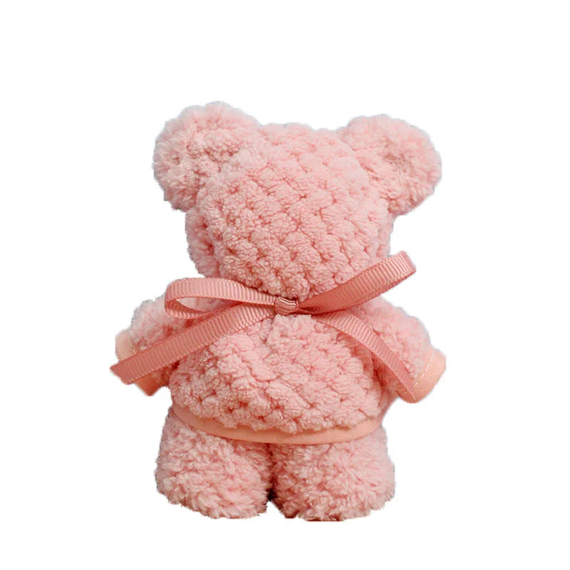 OEM Bear-shaped towel wedding favors gifts grid soft absorbent holiday hand gifts wedding souvenirs for guests