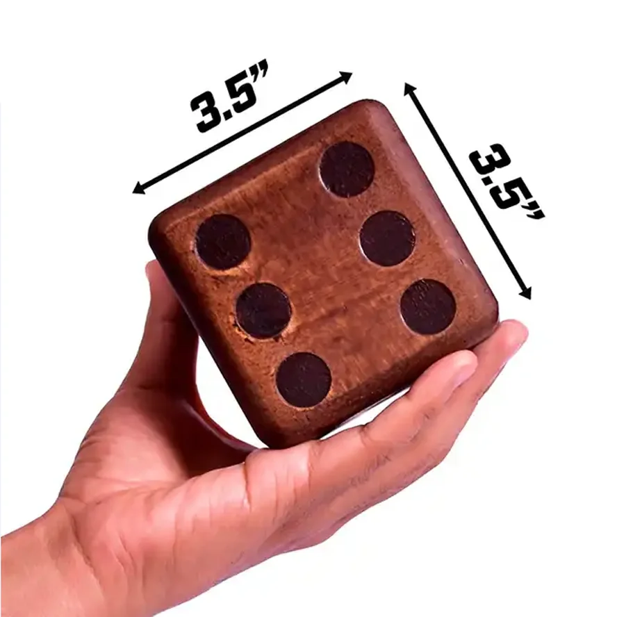 Large Dice Game Big Wooden Yard Dice Set with Bag Outdoor Games Kids Great Lawn and Family Game