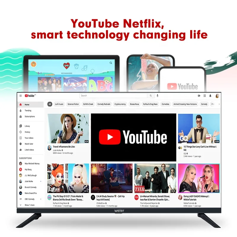 Weier TV 55 65 inch 4K smart TV televisions OEM factory