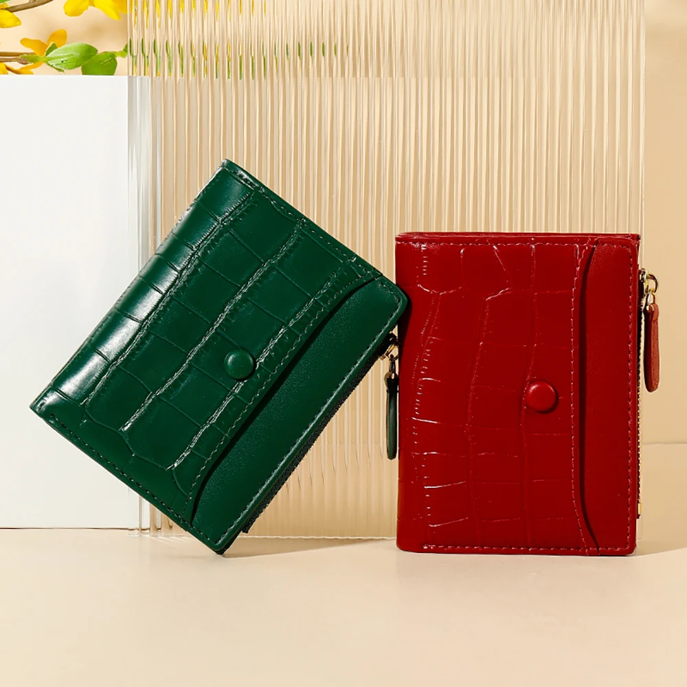 Wallet Card Holder Fashionable RFID Blocking Unisex Crocodile Designer Women Wallets Fashion for Female Short Leather Wallet