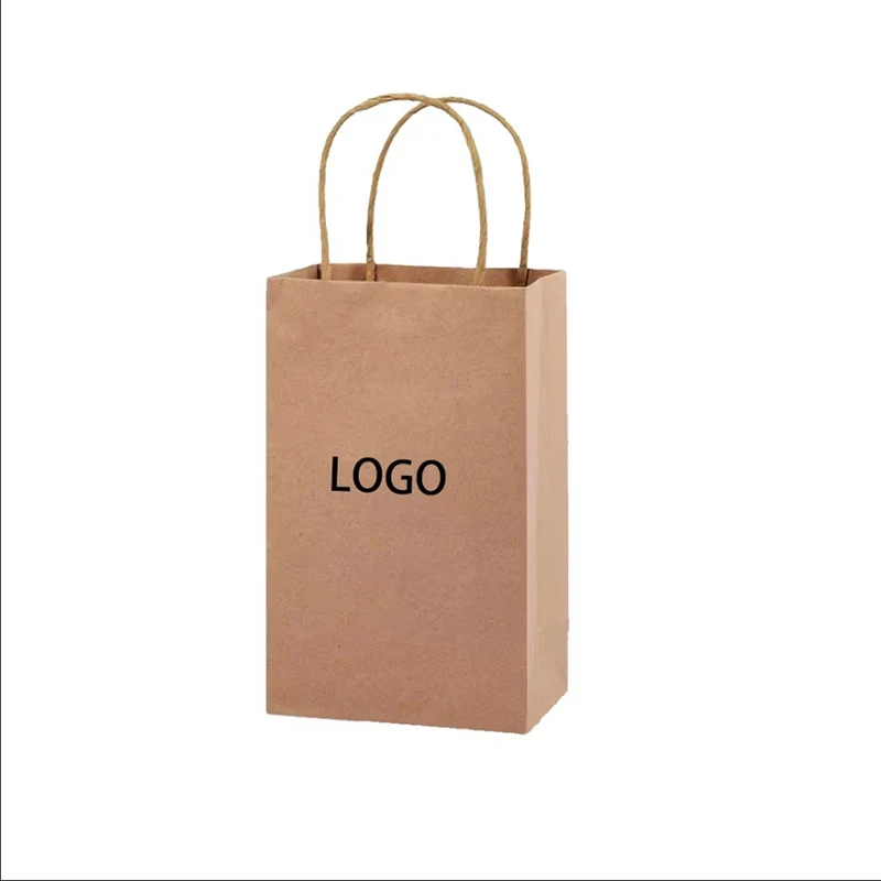 Wholesale gift packaging brown bolsa de papel printed shopping bag kraft paper bags with your own logo