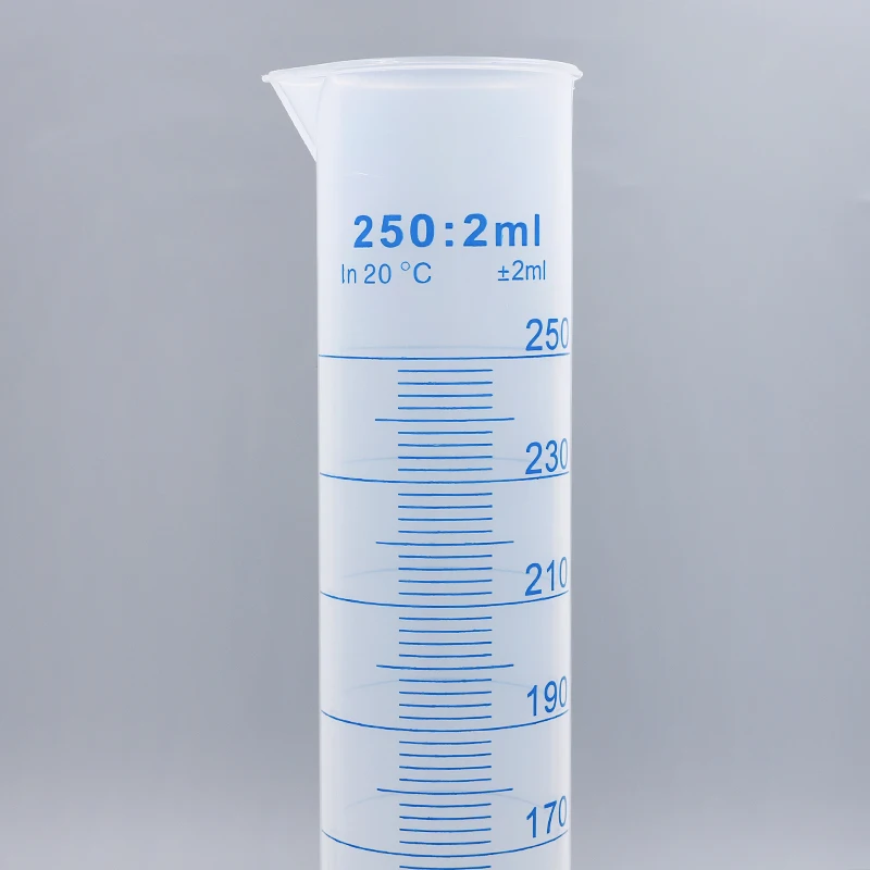 Laboratory cup plastic graduated 100ml 250ml measuring cylinder glass biology