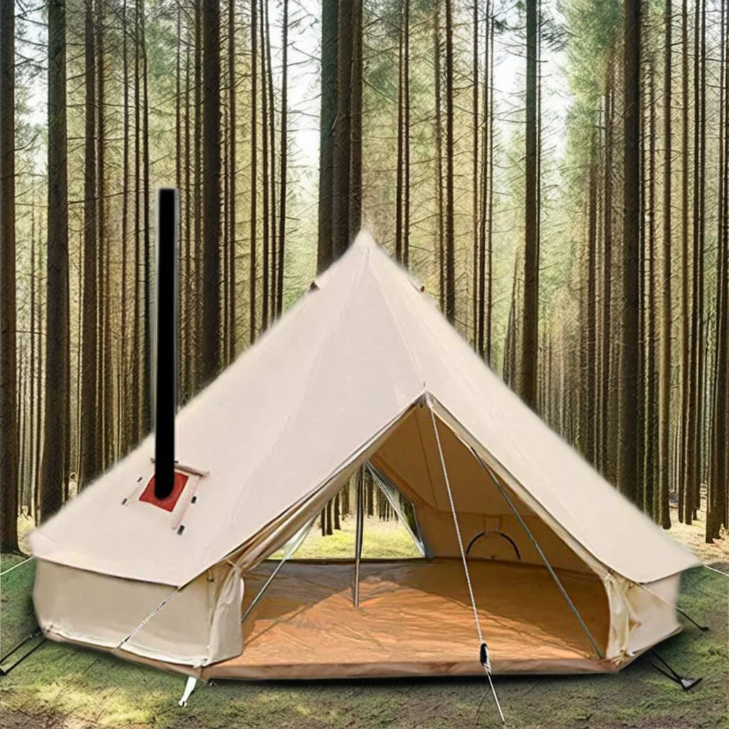 Luxury Canvas Cotton Bell Tent New Design 3M/4M/5M/6M Outdoor Camping Yurt 4 Seasons Aluminum Glamping Automatic 5-12 Hotels