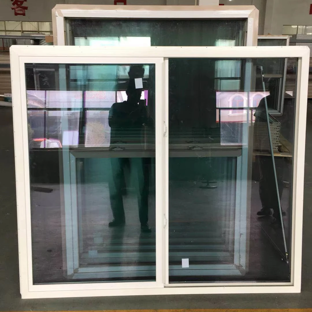 Fiberglass Fly Screen and Low Conductivity Single Slide Window Vinyl Sliding Windows OEM