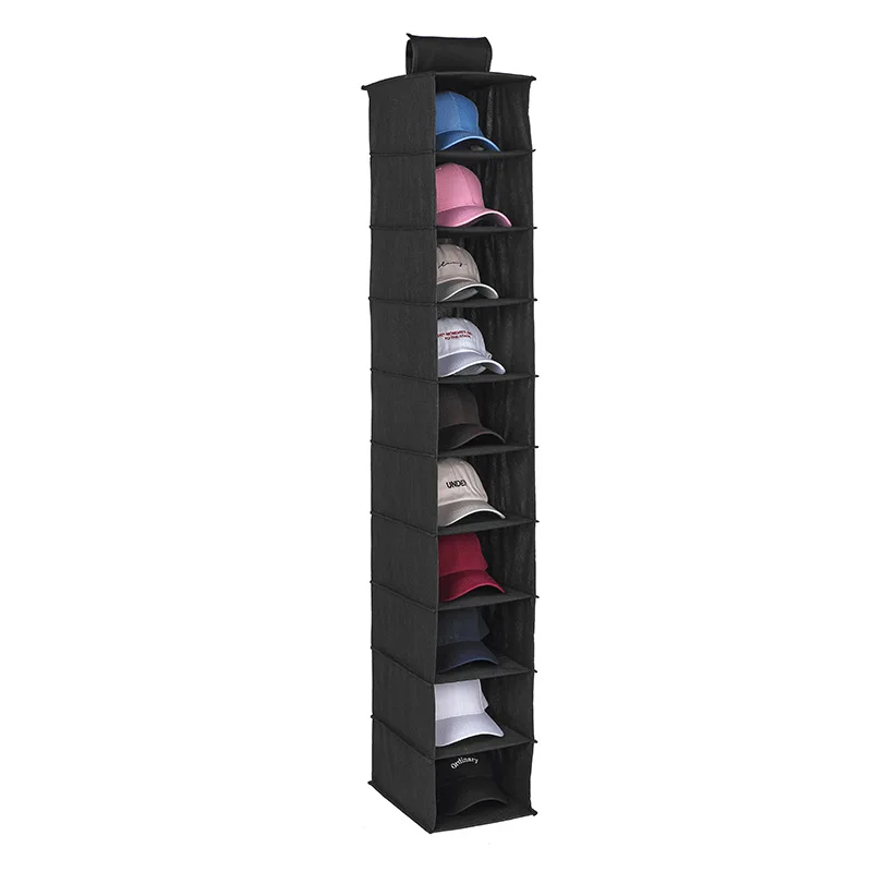 Factory Supply Non-woven Fabric Hanging Storage Bag Hanging Hat Underwear Storage Rack Ten-layer Shoes Buggy Bag