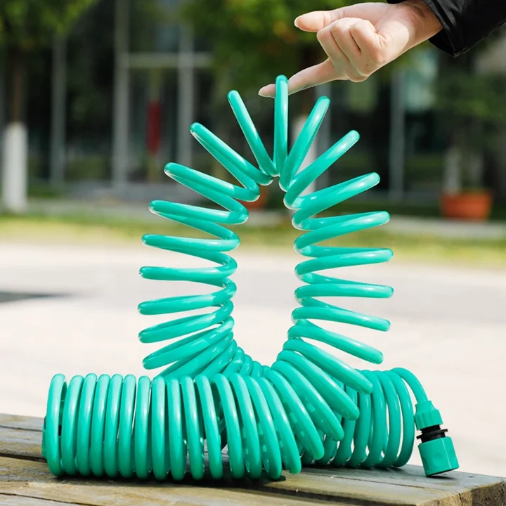 3/8' 10m Degradable Spring Watering EVA Coil PVC Hose for Home Garden Watering
