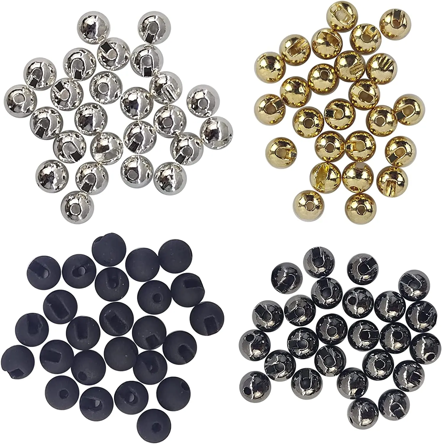 100% Pure Tungsten Slotted Beads, Fly Tying Beads for Fly Fishing Tungsten slotted Beads BTI-08A-014 (B10)