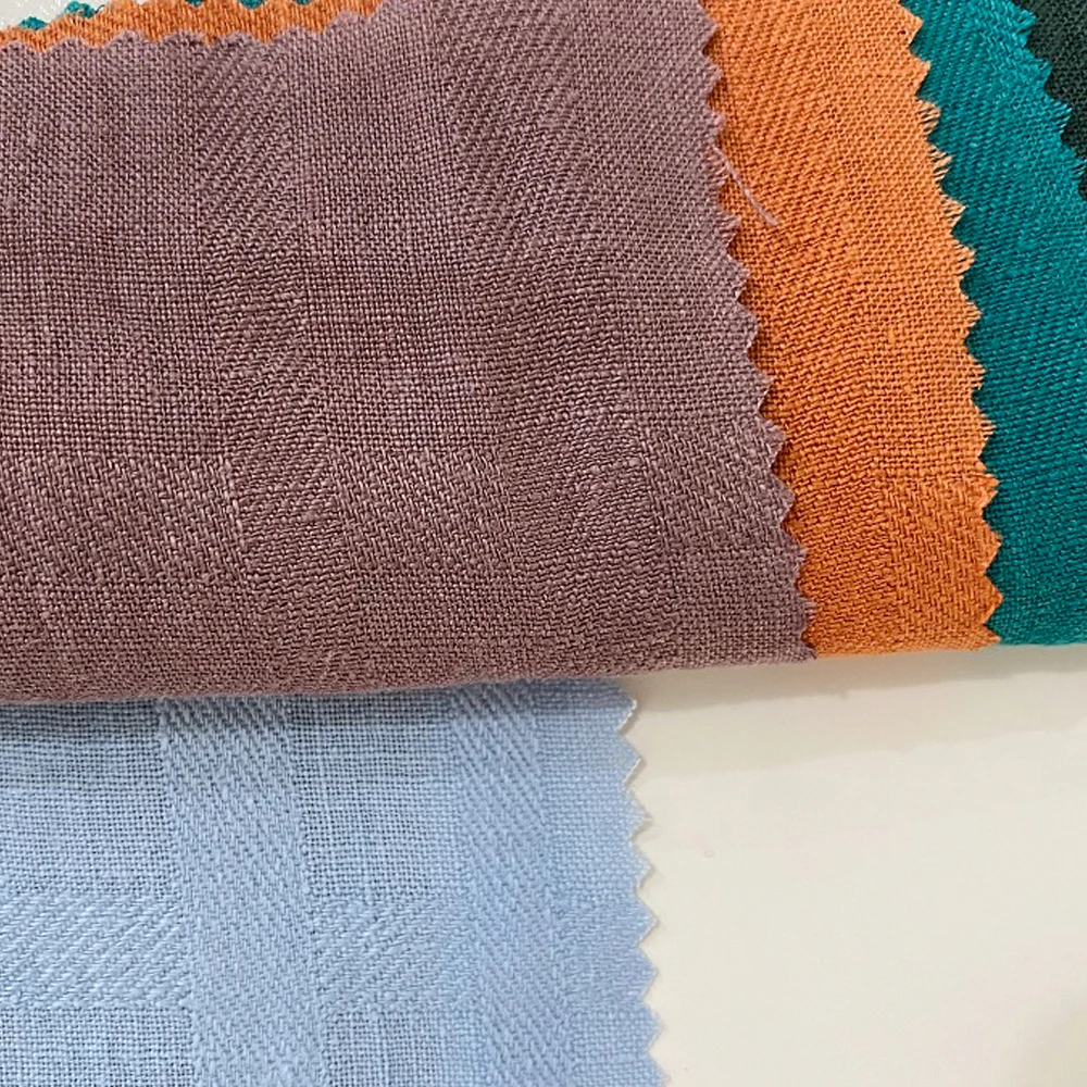 Полосатая ткань для одежды из чистого льняной рубашки, г/кв. М, толстая потертая льняная жаккардовая ткань с вышивкой, льняная салфетка «сделай сам» из льняного волокна