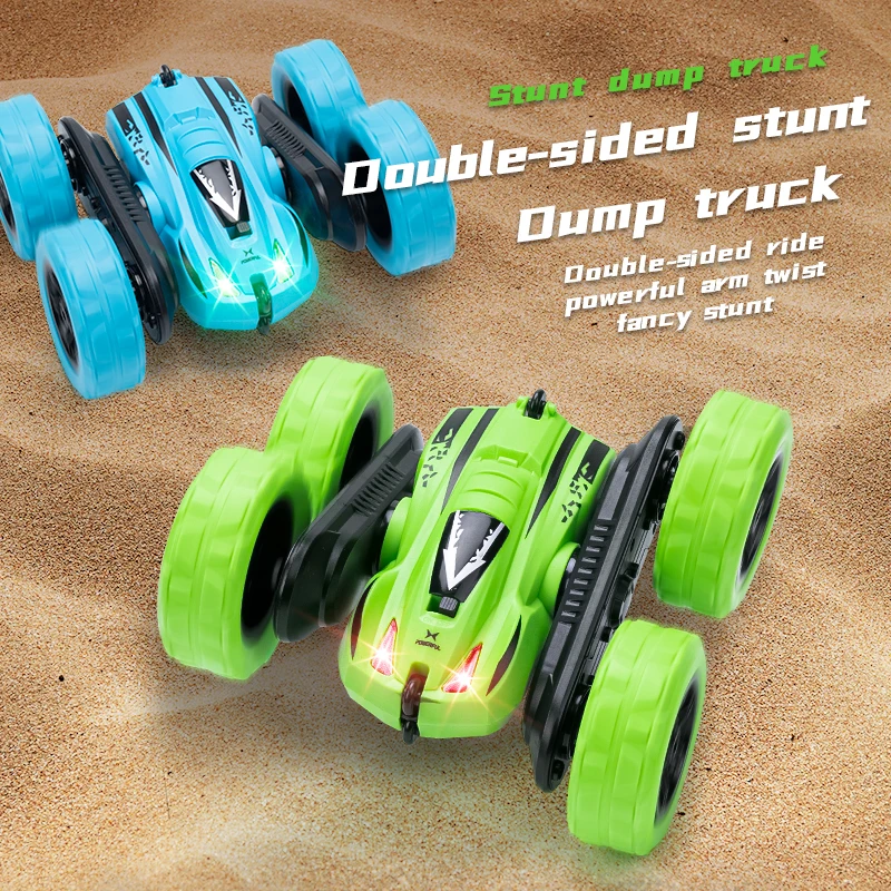 4WD 2.4G Juguetes Carros Double Dide Rotating 360 Degree Flips Kids Toys Car, Stunt Car Remote Control, RC Stunt Car