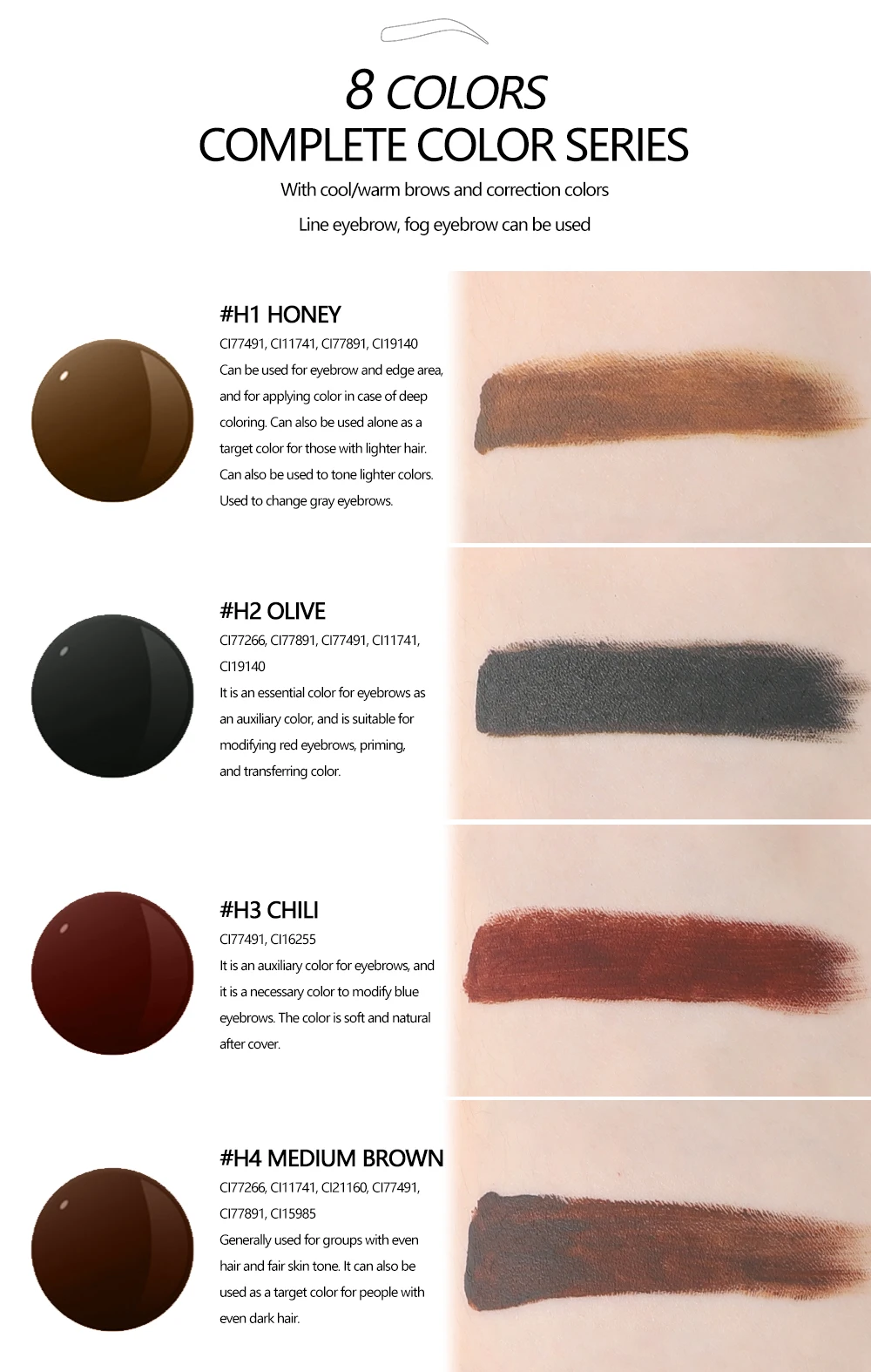 Wenshen YDPMU Hybrid Eyebrow Tattoo Ink for Microblading Natural Fade No Blue Issues