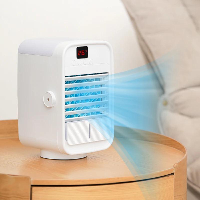 LCD Display 6W portable air conditioner with humidifier desktop table mini  air cooler with air cooler fan