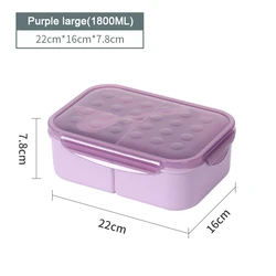 Leak-Proof Lunch Containers No BPA Microwave Dishwasher Safe Bento Box Plastic Lunch Box Wheat Fiber Thermal Lunch Box for Kids