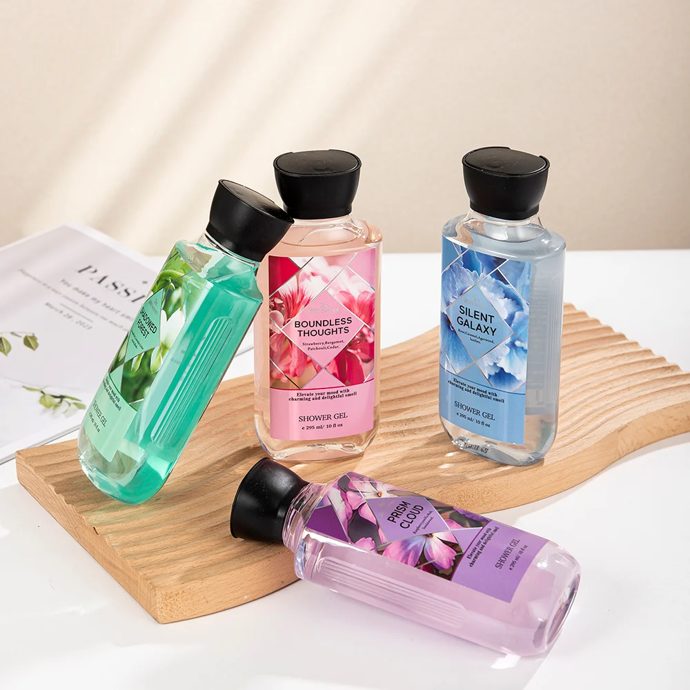 New Arrival 295ml shower gel floral fragrance body wash flower scent bath gel small moq for retailer