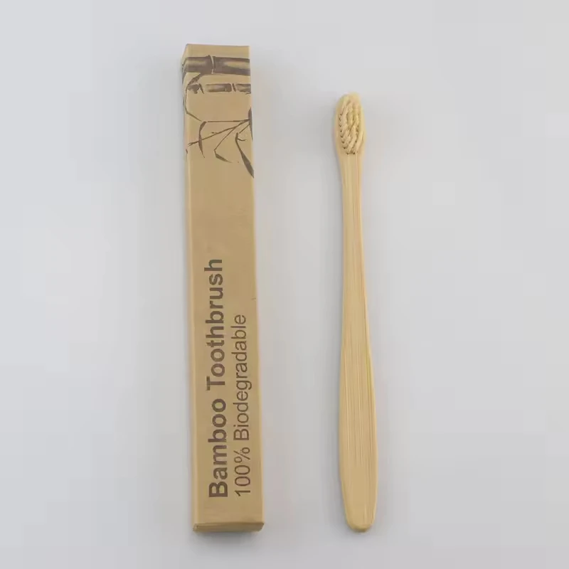 Hot Selling Customized Logo Bamboo Toothbrushes Eco Friendly Biogradble Bamboo Toothbrush For Hotel