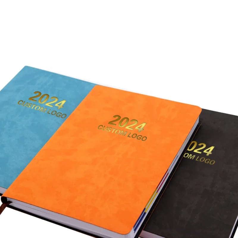 Custom Layout and Cover Design Leather Notebook Diary A6 or A5 2024 Agenda with Italian Language