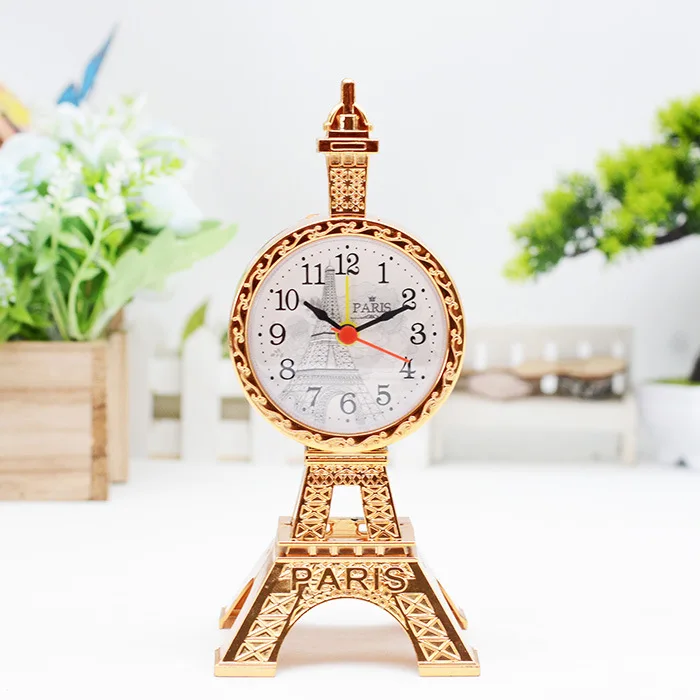 very nice eiffel tower shape clock plastic la tour eiffel table desk clock for gifts