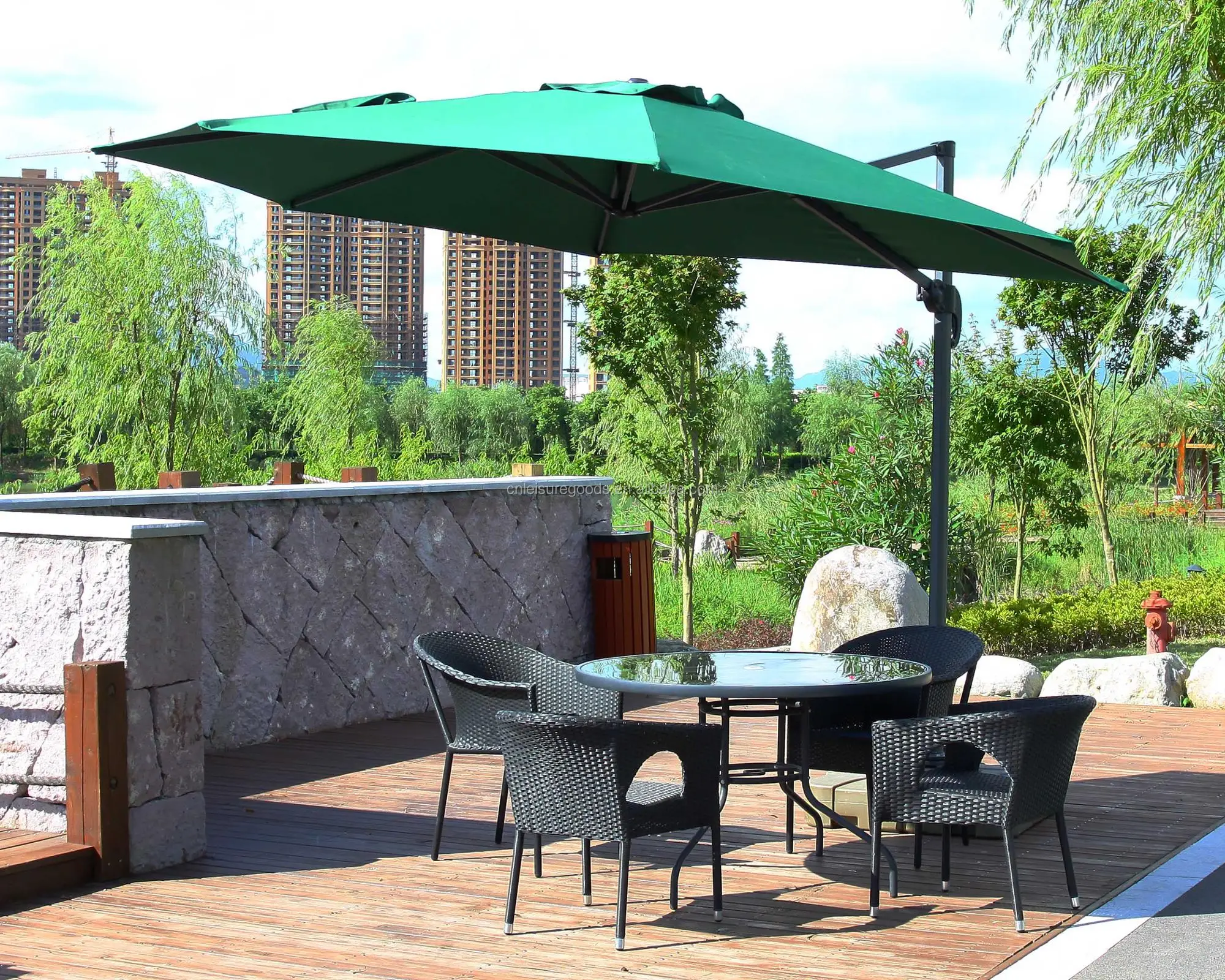 Uplion patio side cantilever Parasol fancy parasols Outdoor Market Umbrella Fold Garden heavy duty big Rome Umbrella