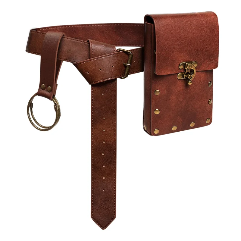 Belt Pouch Waist Bag Fanny Pack Steampunk Phone Holder Medieval Bag Leather Belt Renaissance Cosplay Costume Accessories