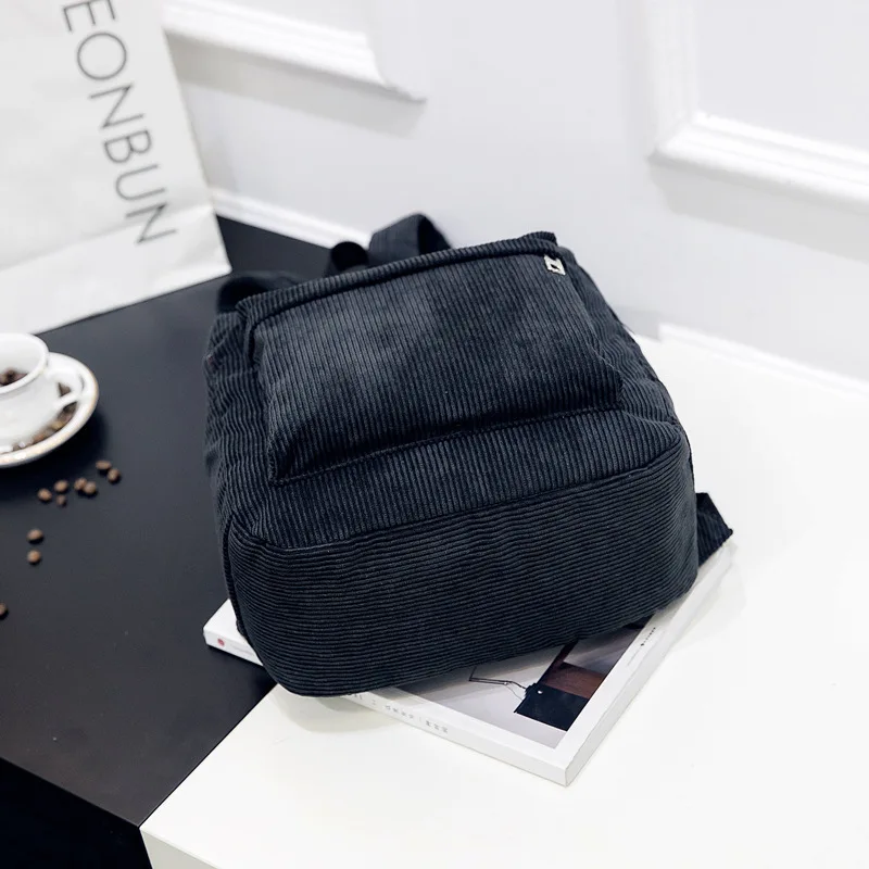 Simple Casual Travel Hiking Custom Unisex Boys Girls Mochila Primary Students Book Bag College Backpack Corduroy School Bag