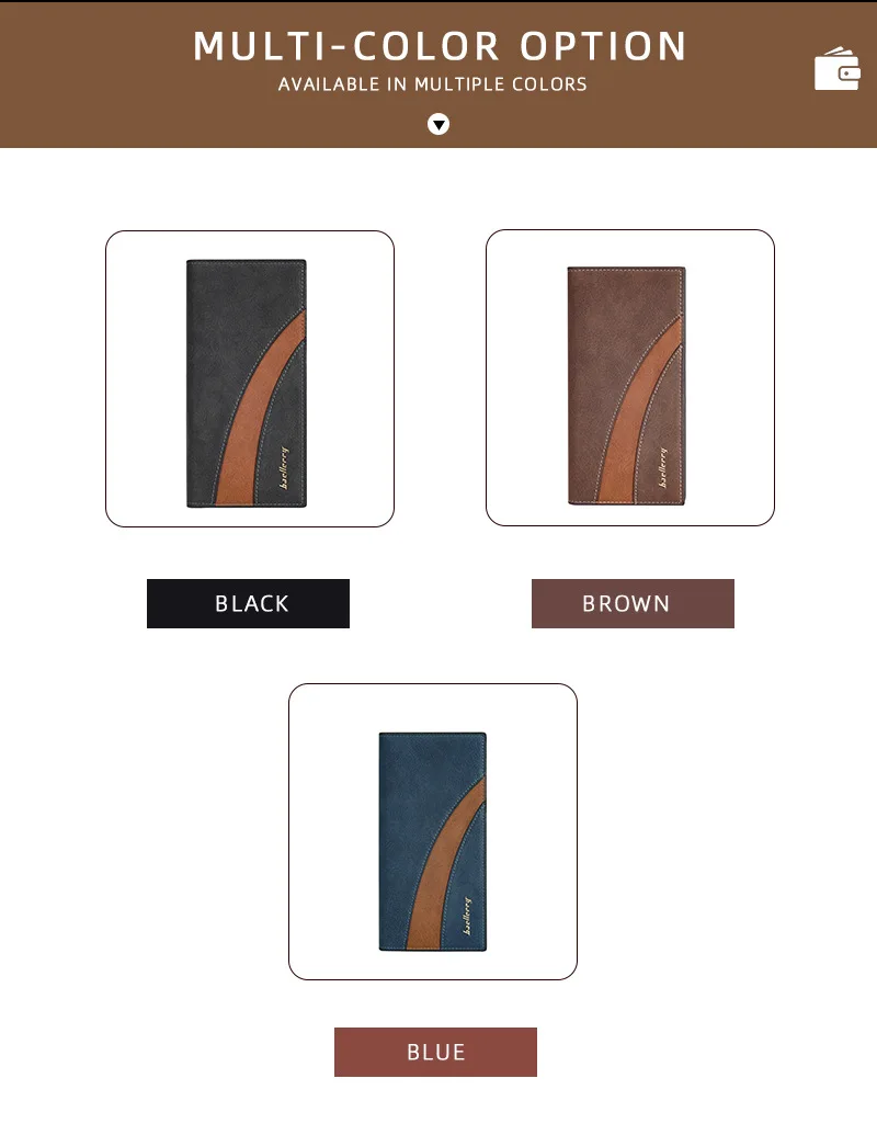 wholesale baellerry mens slim wallet with card holder bifold zipper coin purse long wallet card slots wallets billetera cuero