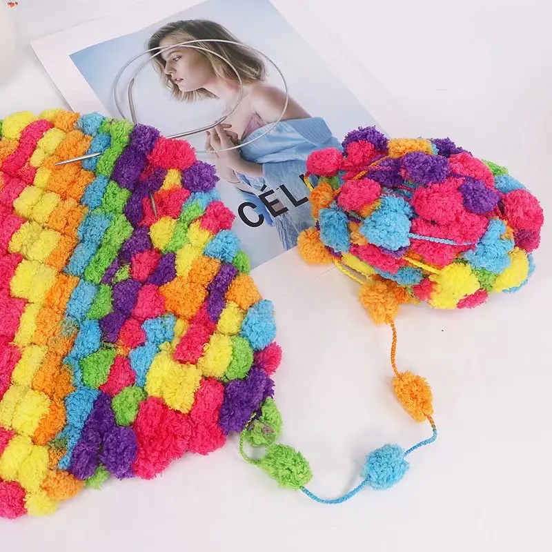 RongMeiXuan 100% Polyester Hand Knitted Ball Yarn Blended Yarn For Cushion And Crafting