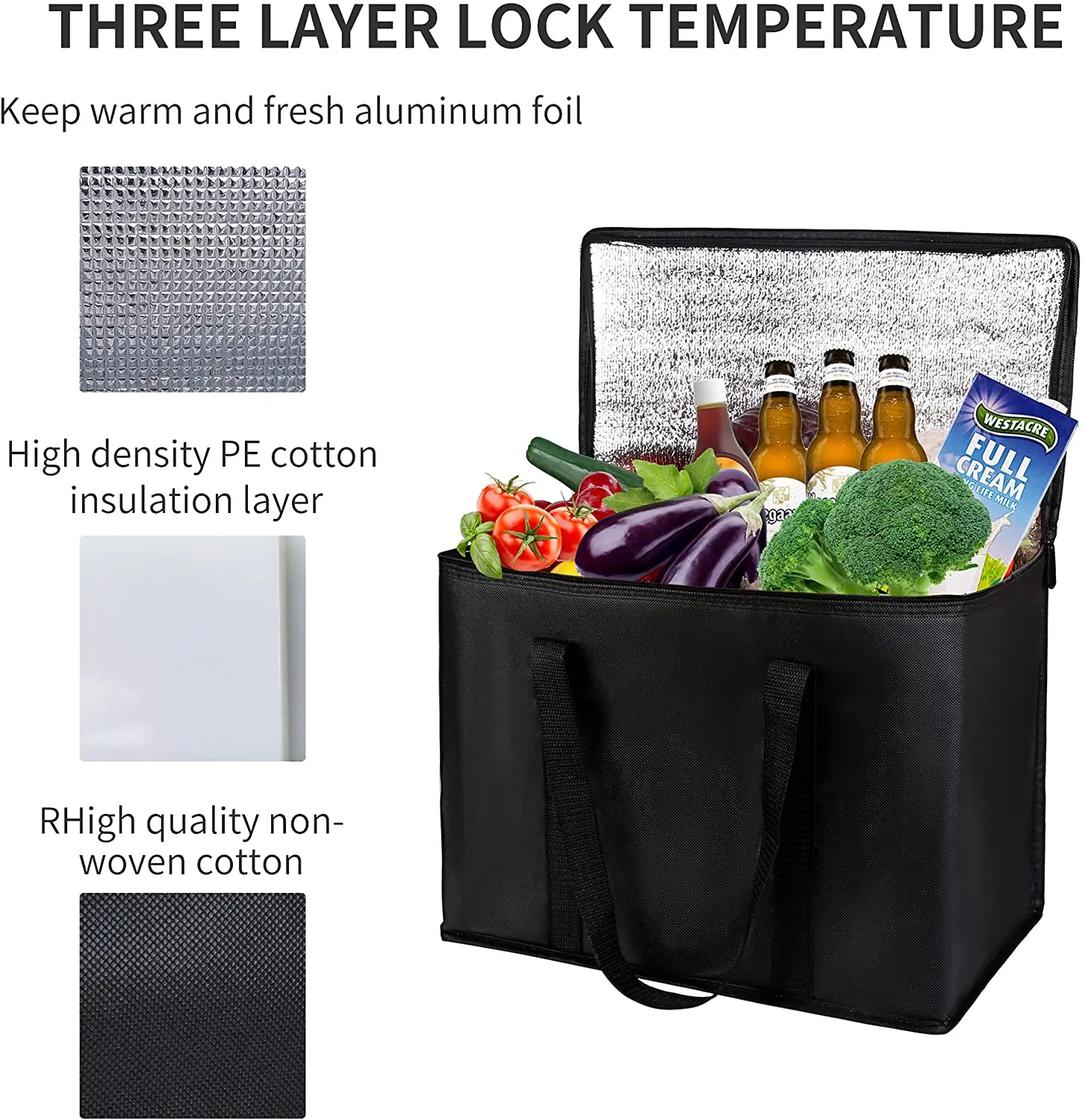 Promotional Price Customized Logo Food Delivery portable thermal Insulated Cooler Bag