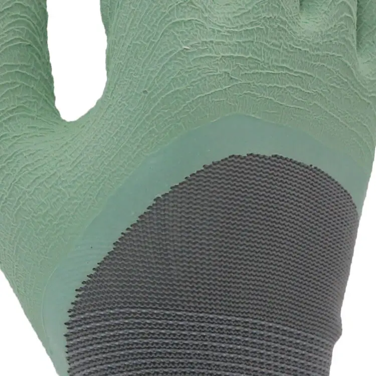 ENTE SAFETY New design Nylon with Latex 3/4 wave coated durable protection anti-slip work gloves