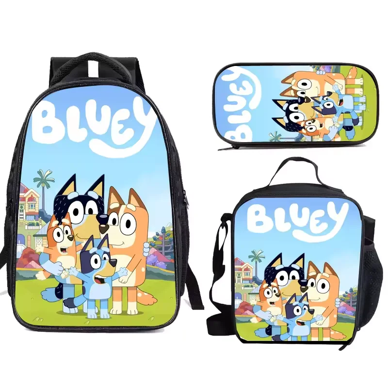 Cartoon Mario Schoolbag 3pcs A Set Backpack 3D Printing Backpack for Primary student and kindergarten Lunch Bag Pencil Case