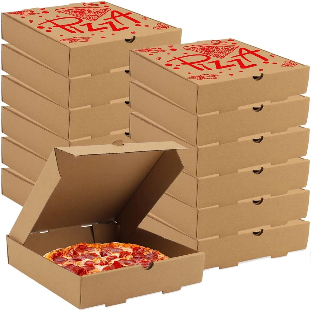 Chinese Direct Factory Cheap Pizza Box Corrugated Pizza Packing Box Logo Print 40x40 Box For Pizzeria