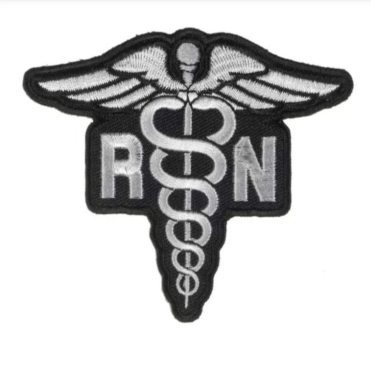 Registered Nurse Laser Cut Embroidered Patch Iron on Sew on to Leather Jackets or Vests patches