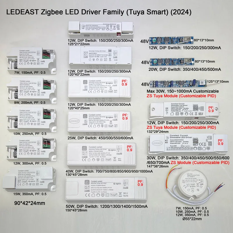 Смарт-модуль LEDEAST ZND1530FK03 переключаемый 15 Вт 150 мА 200 250 300 PF0.9 Настраиваемый Модуль TUYA Zigbee светодиодный драйвер