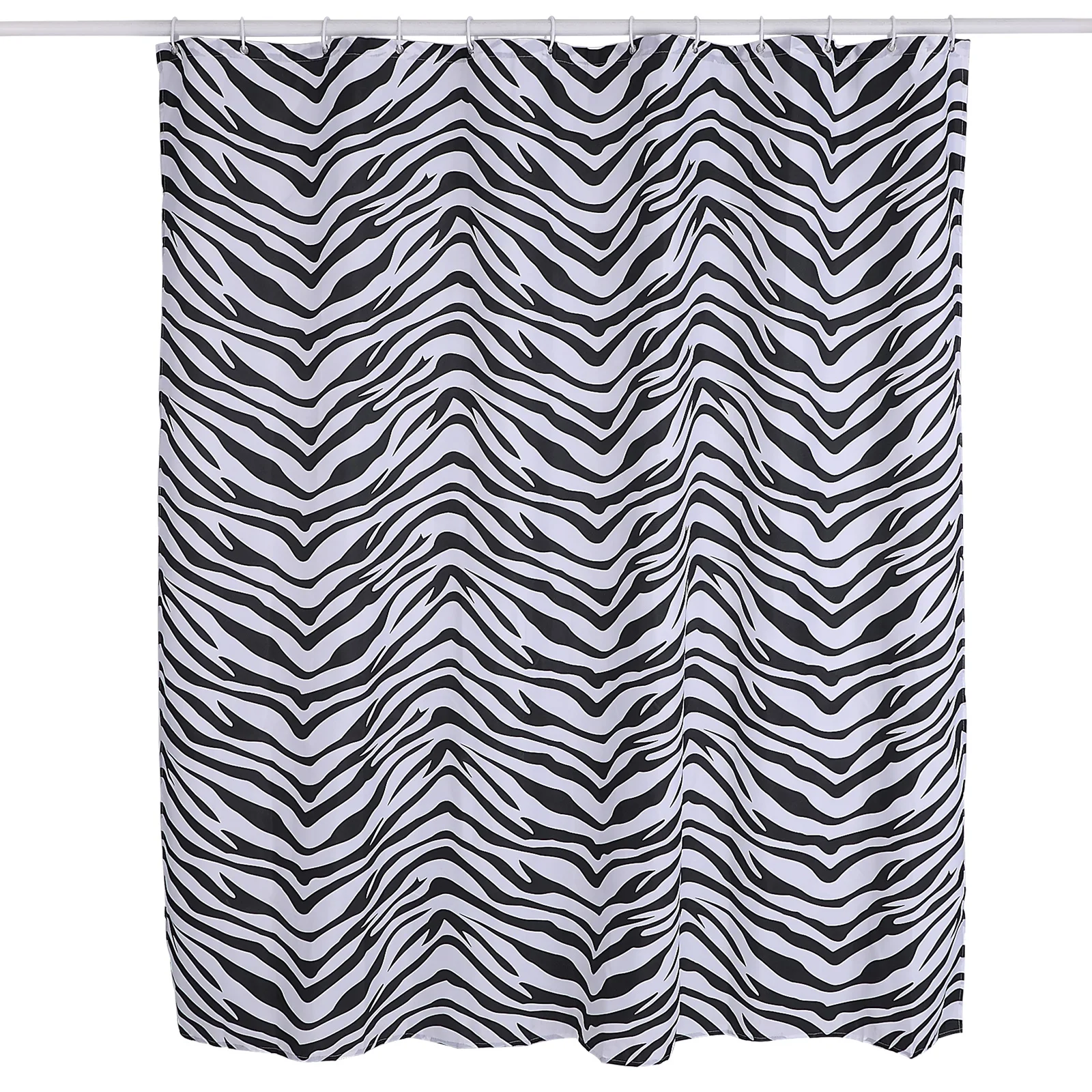 Mosaic style polyester shower curtain bathroom curtain matching with resin hooks set of 13