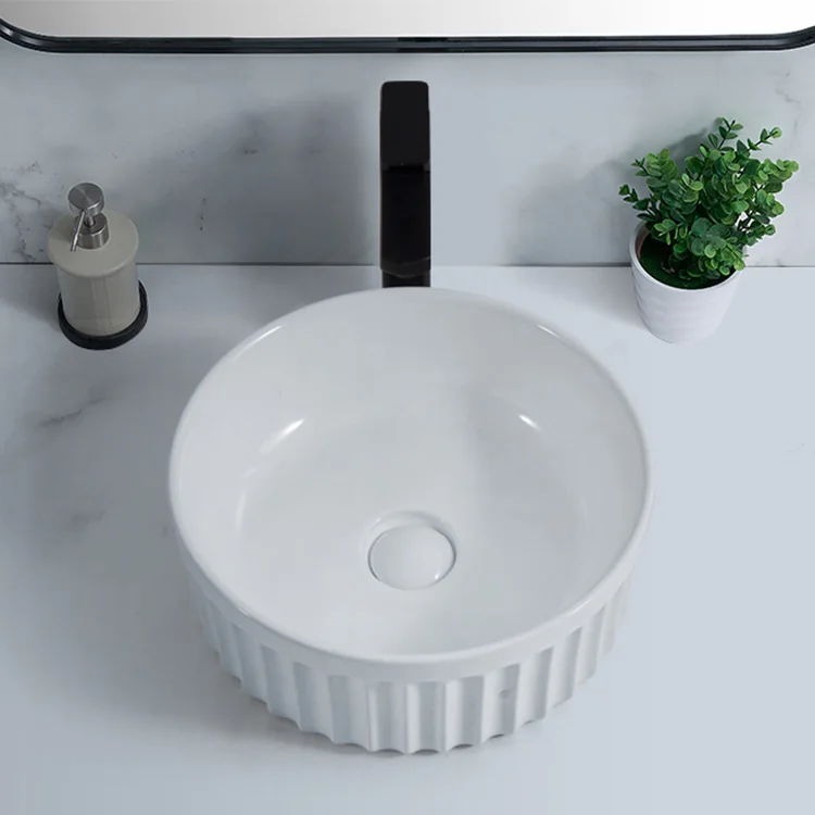 Manufacture Bathroom Basin Flute Irregular Sinks Vessel Lavamanos Modernos Hotel Vanity Basin Bowl Solid Surface Ceramic Washbasins