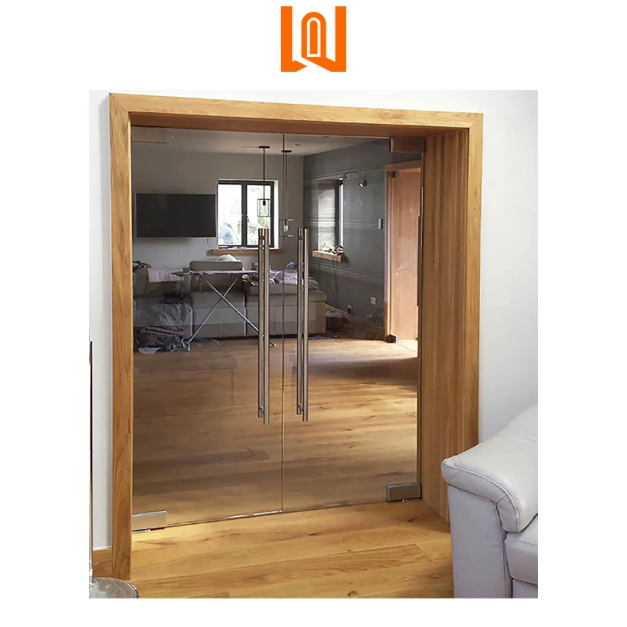 WANJIA Manufacturer Custom Modern Frameless Glass Casement Door Office Frameless Door