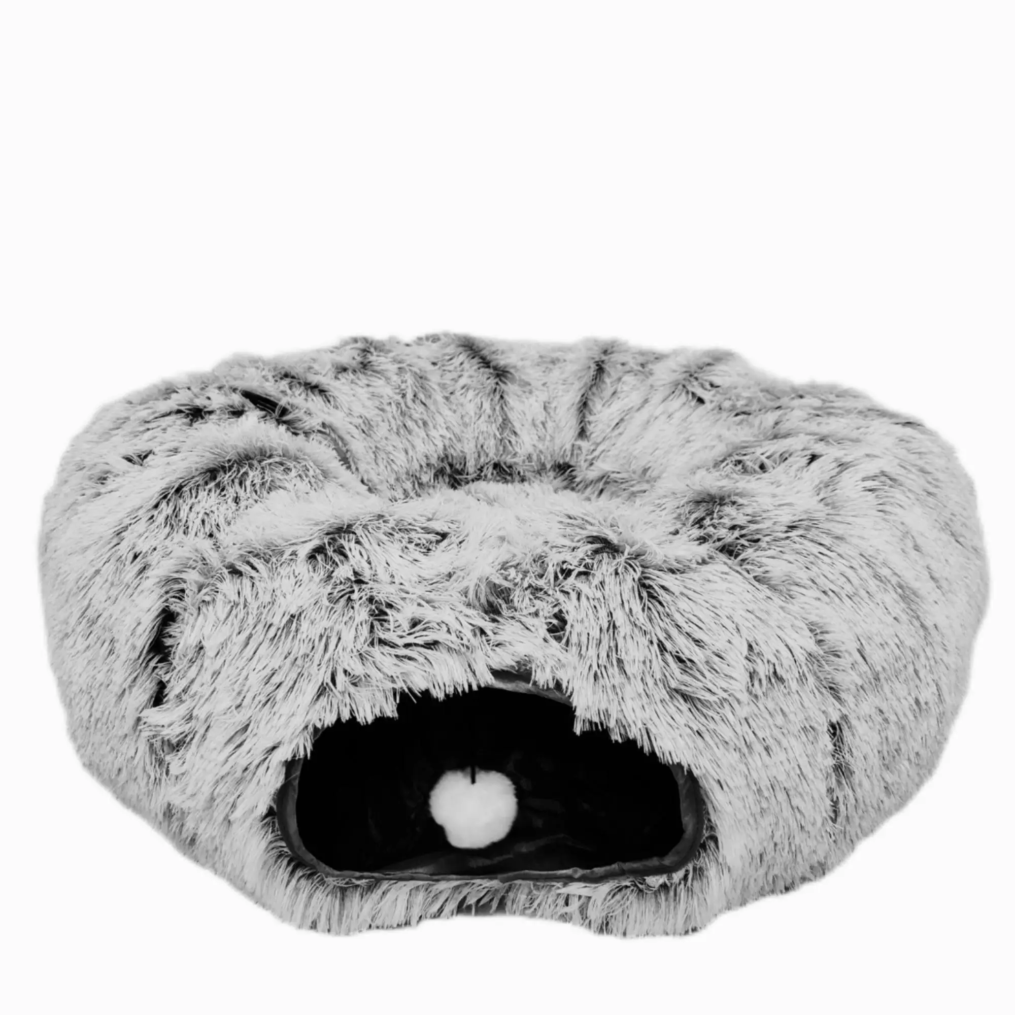 Light Gray Pet Sleep Soft Nest Cat Dog Comfort Plush with White Ball to Play Easy to Open&Fold Indoor Outdoor Great Sleeping Bed