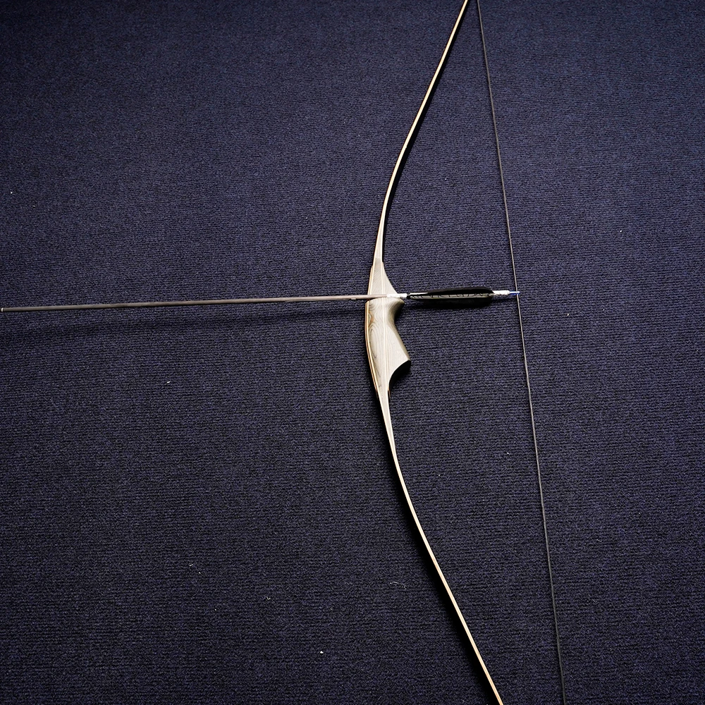 AF Archery 62-Inch One Piece Fiberglass Recurve Bow and Arrow for Hunting American Longbow Design for Shooting