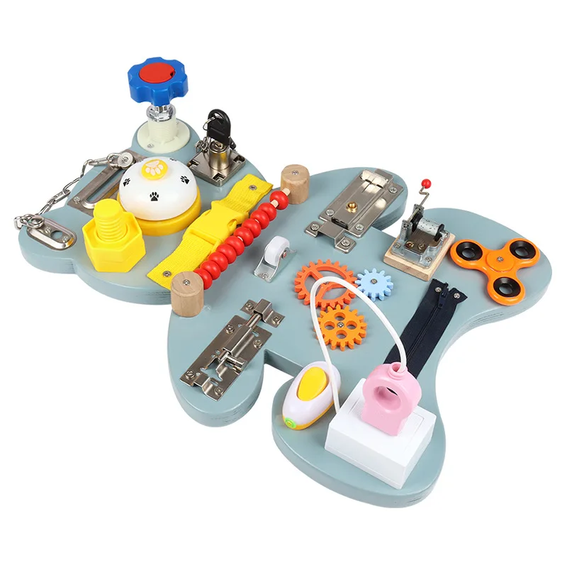 New Wooden Bear Felt Sensorial Busy Board Montessori Sensory Children Learning Toys