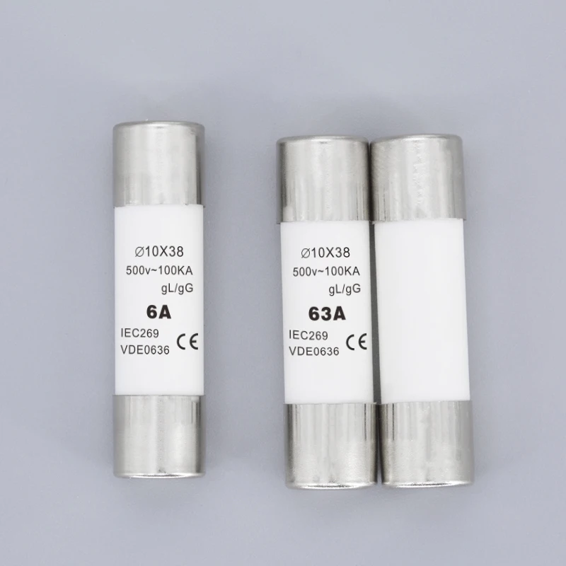 Ceramic Thermal Fuse Contacts 2A 4A 6A 8A 10A 16A 230V/690V 10-100KA Cylindrical Fuse 250v